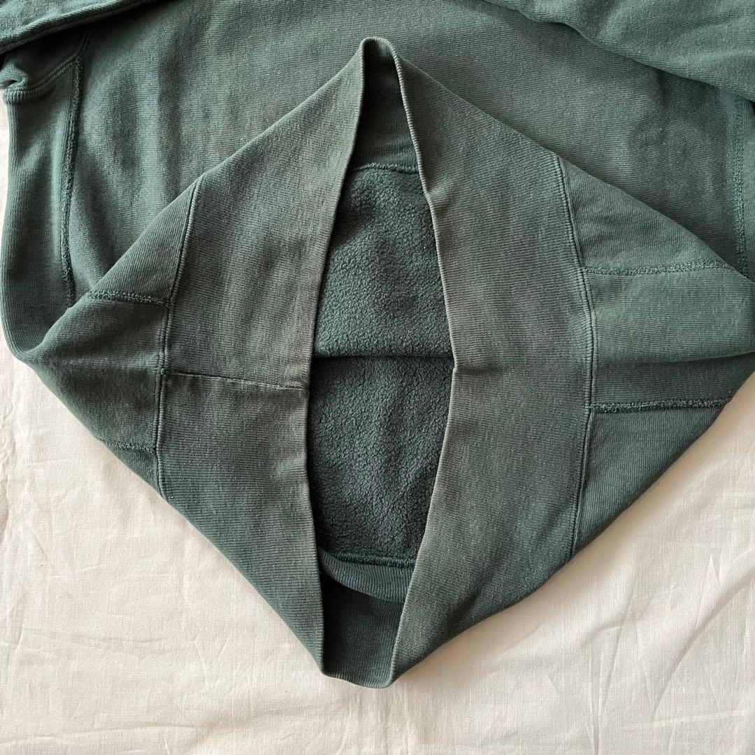 90s リバースウィーブ 深緑 USA製 フェード　reverse weave