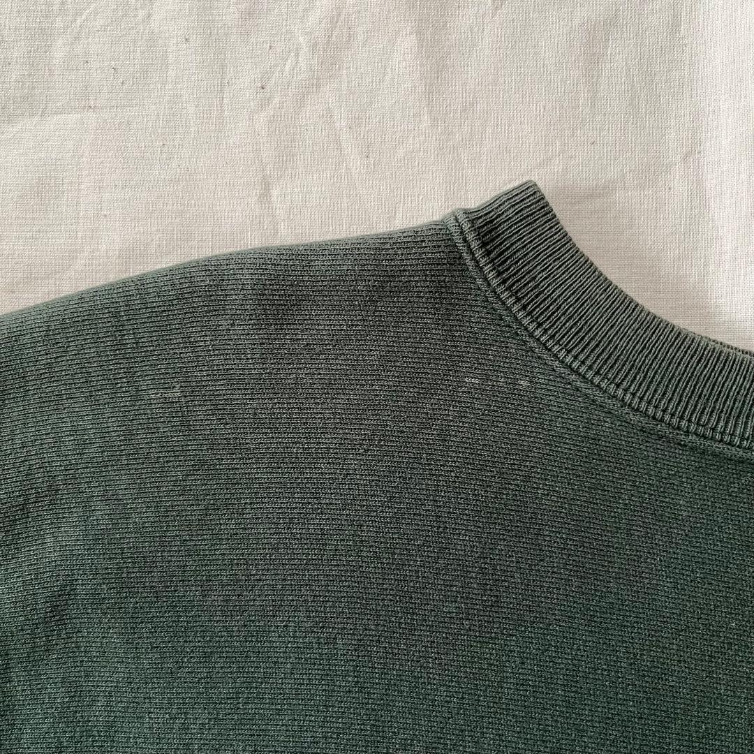 90s リバースウィーブ 深緑 USA製 フェード　reverse weave