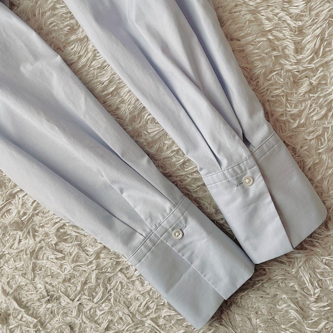 【美品】ソージュ バンドカラー ロングシャツ ワイド ライトブルー