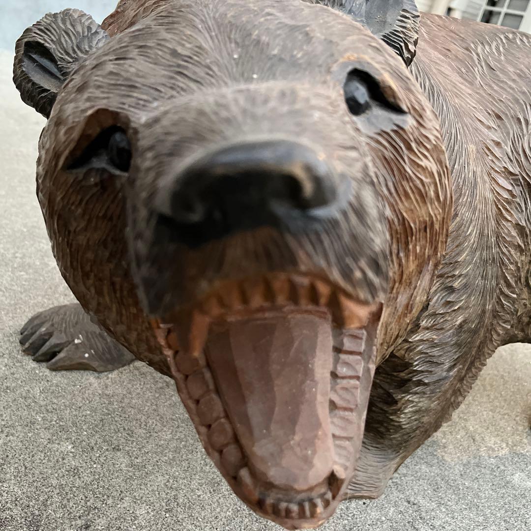 アンティーク　熊彫り物　約60センチ