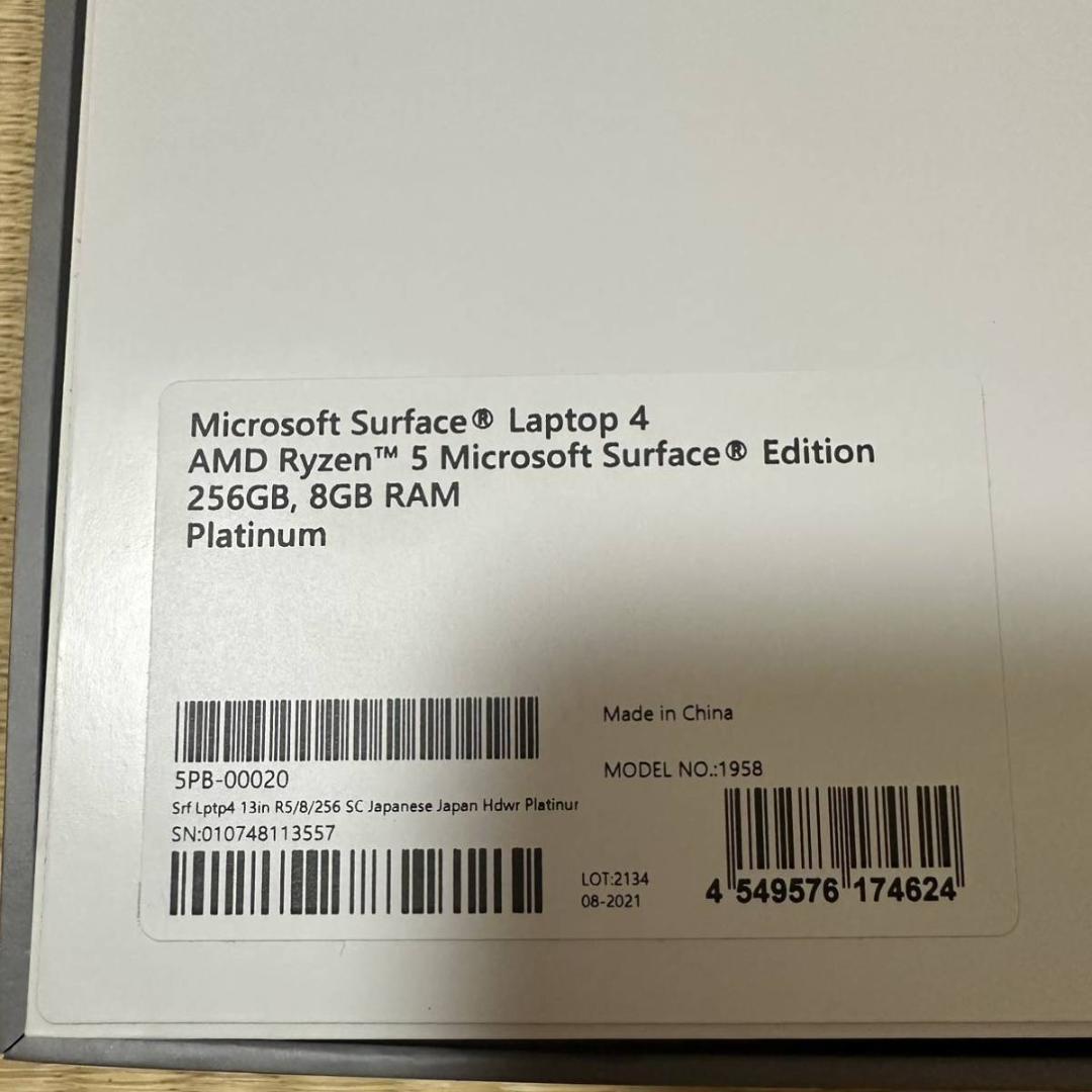 Windowsタブレット本体 Microsoft Surface Laptop 4