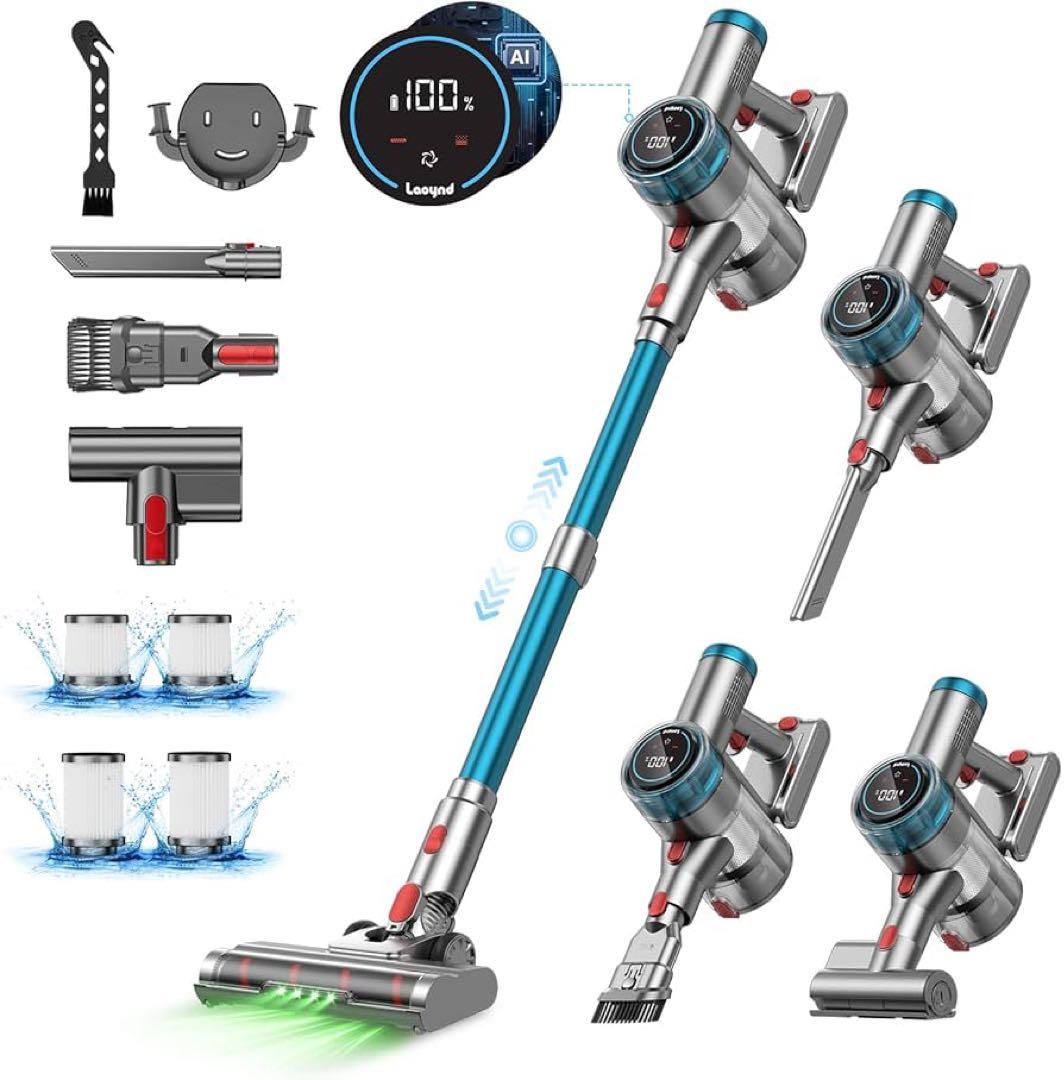 掃除機 コードレス 85Kpa 強力吸引 自立式LEDライト コードレス掃除機