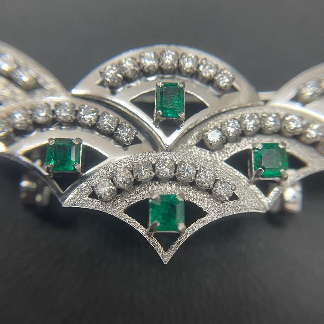 Pm900 エメラルドとダイヤモンドのブローチ2WAY