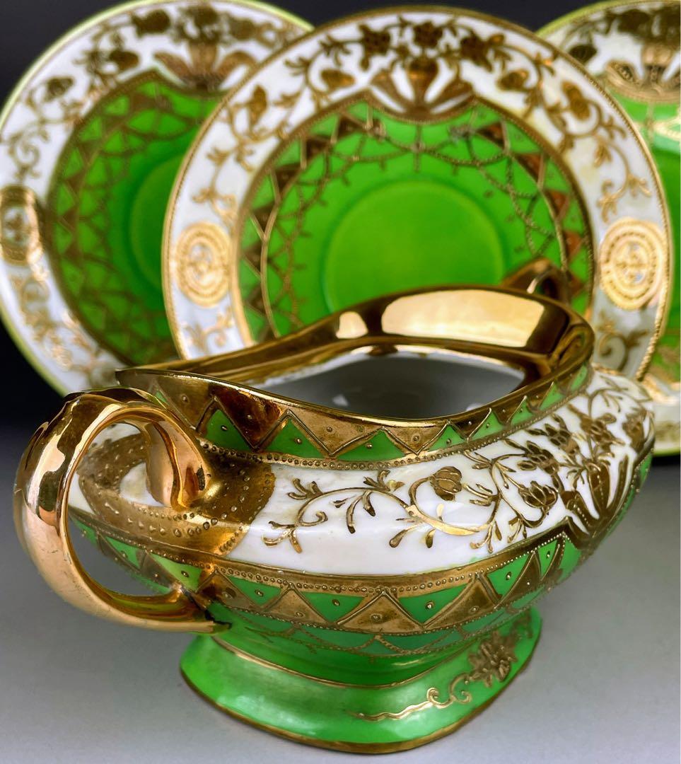 【希少】オールドニッポン シュガーボウル クリーマー ソーサー３枚セット 金盛り