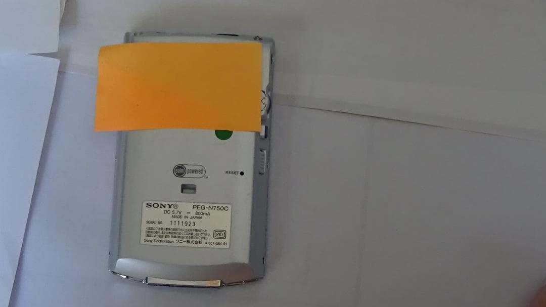 SONY　CLIE　!PEG‐S750Cスタイラス無し赤外線通信Hotsync可