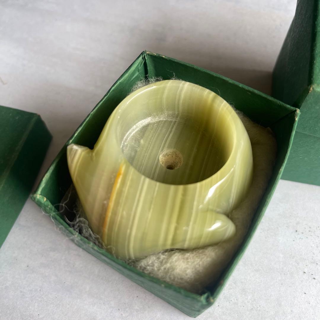 アフガニスタン オニキス 手彫り キャンドルホルダー アクセサリー入れ