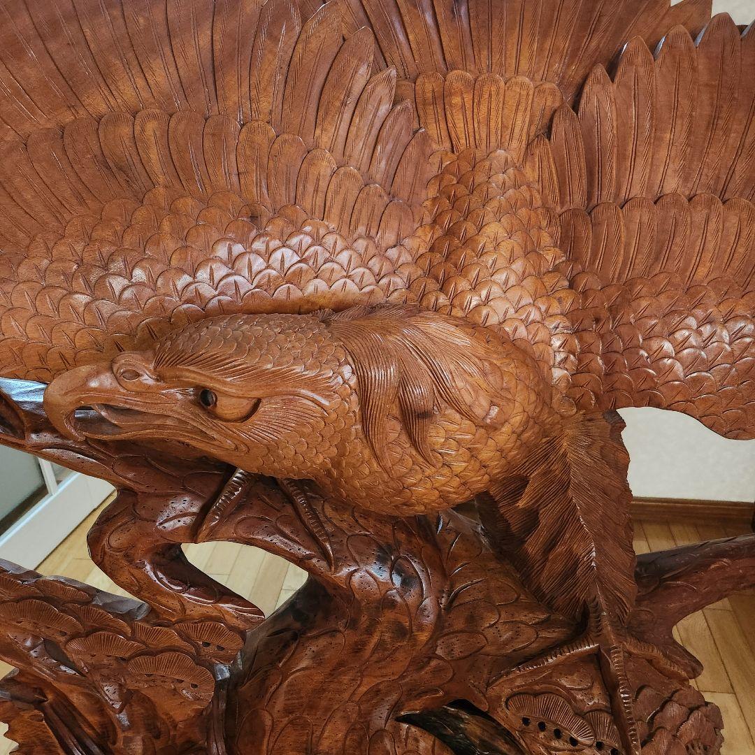 ※直接引取限定※ 特大 鷲(鷹)の木彫り