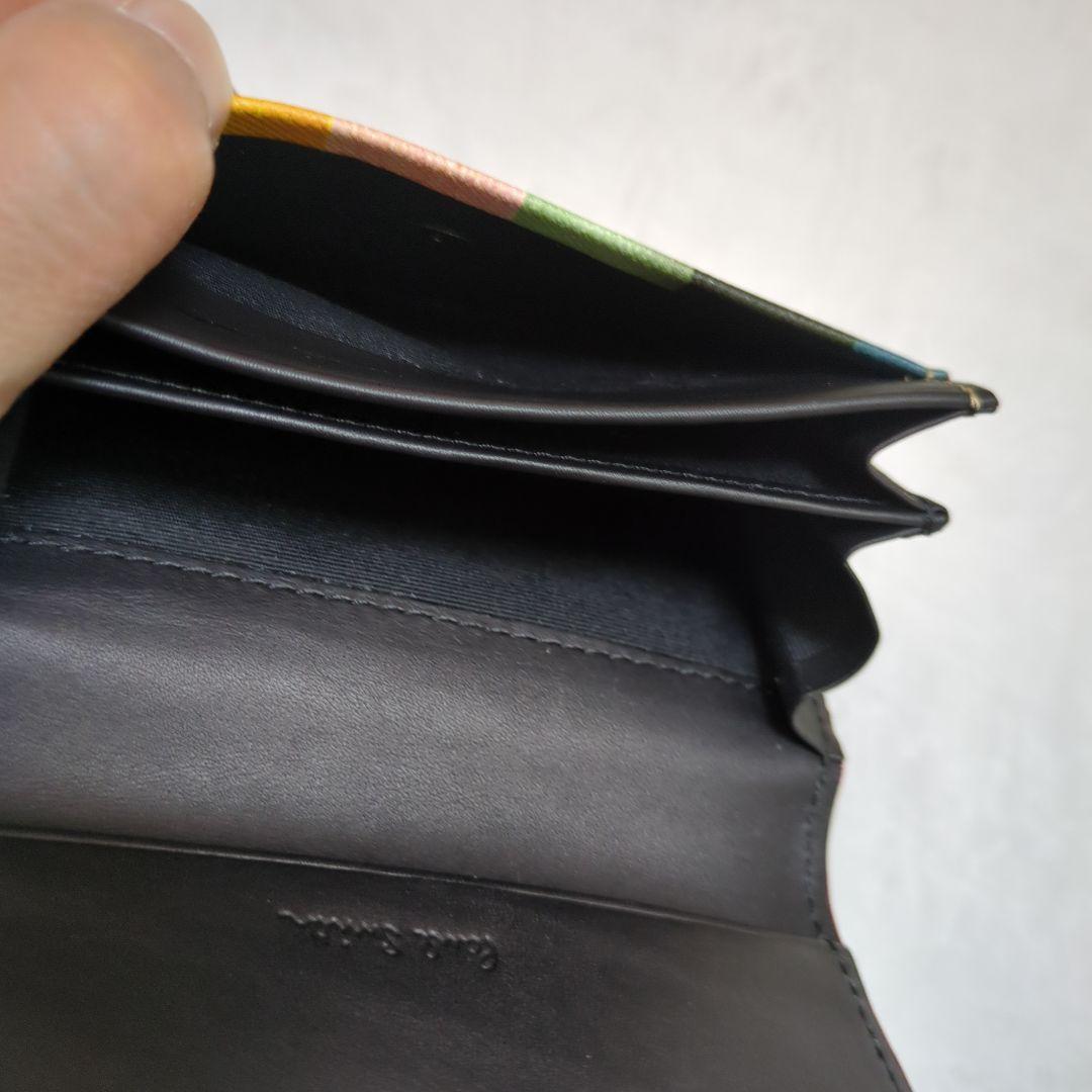 極美品　Paul Smith シグネチャーストライプ牛革名刺入れ