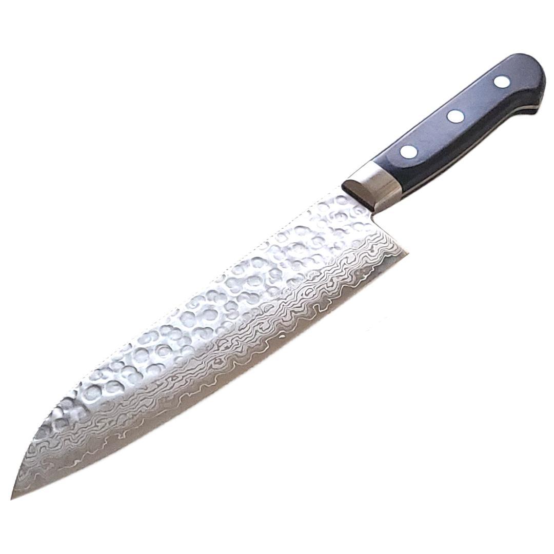 B*R様 日本製 VG10 ダマスカス 三徳包丁185mm 黒柄 G1756E