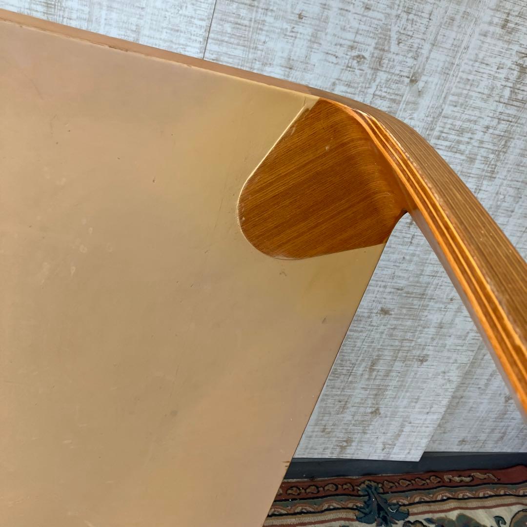 昭和レトロ プライウッド 大型座卓 曲げ木 ローテーブル 木製センターテーブル