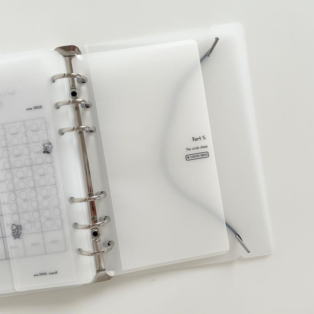 早い者勝ち　韓国　貯金　貯蓄　バインダー　カバー　リフィル　A6 くま　ベア