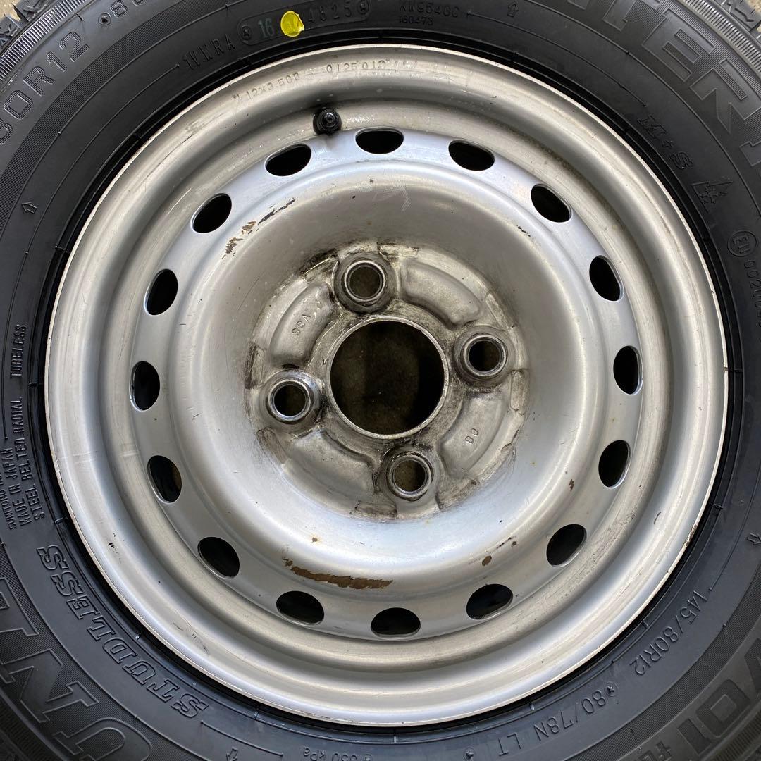 新品ダンロップスタッドレスセット145/80R12LT 軽トラ、軽バン