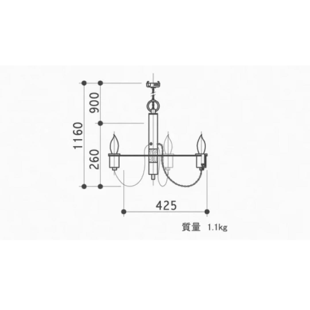 APROZアプロスANCHORアンカー ウッドシャンデリア コードリール、電球付