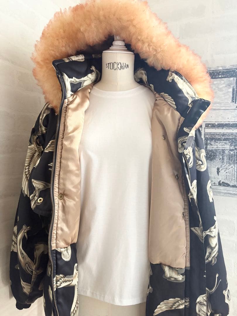 ケンショウアベ ムートンファー 中綿コート スキーウェア 山羊