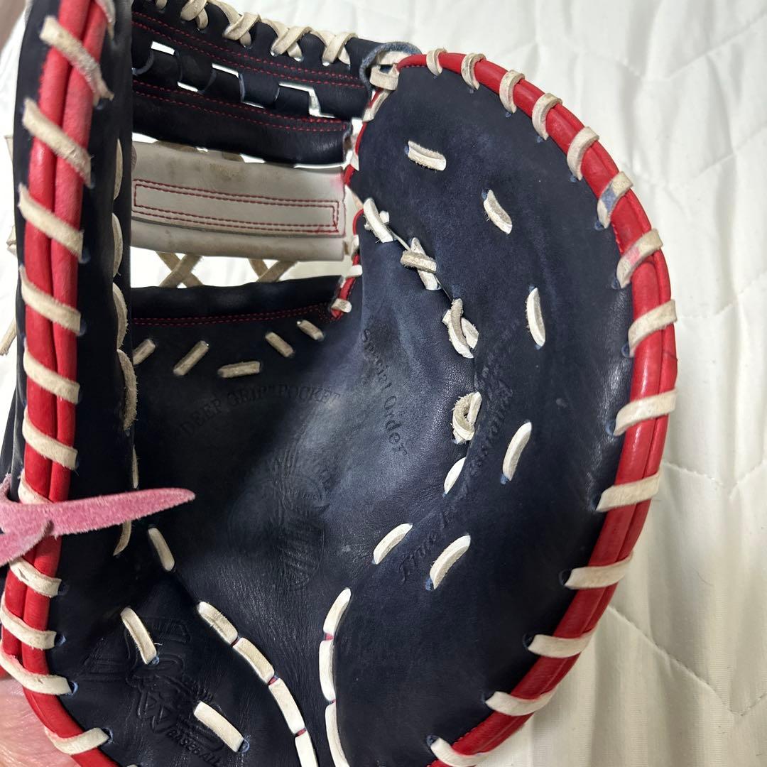 スラッガー　野球用グローブ ファーストミット　ネイビー/ホワイト/レッド