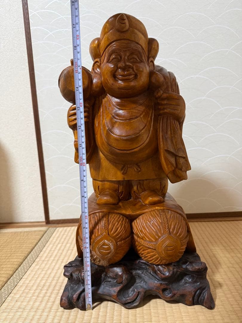大黒天様 大黒様 木彫 彫刻 仏像 約53cm 10kg 七福神 縁起物 金運