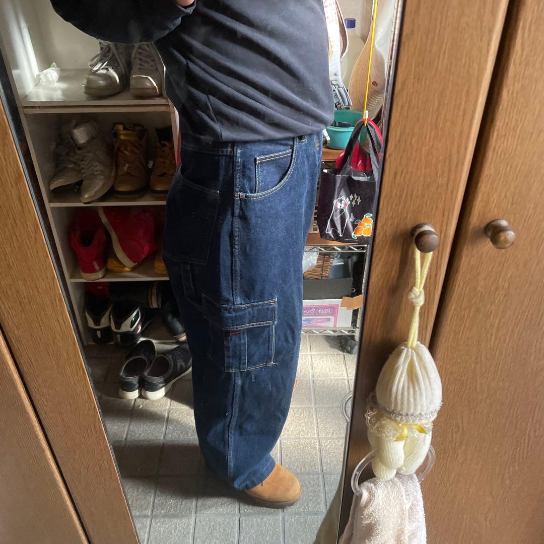 FUBU フブ　 激レア❗️ワイドカーゴパンツ　ウエスト36 激太ジーンズ　デニム