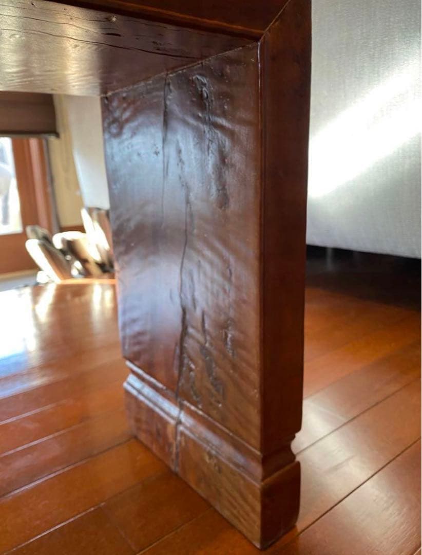 中国骨董家具 長椅子　無垢一枚板　飾り台オブジェ