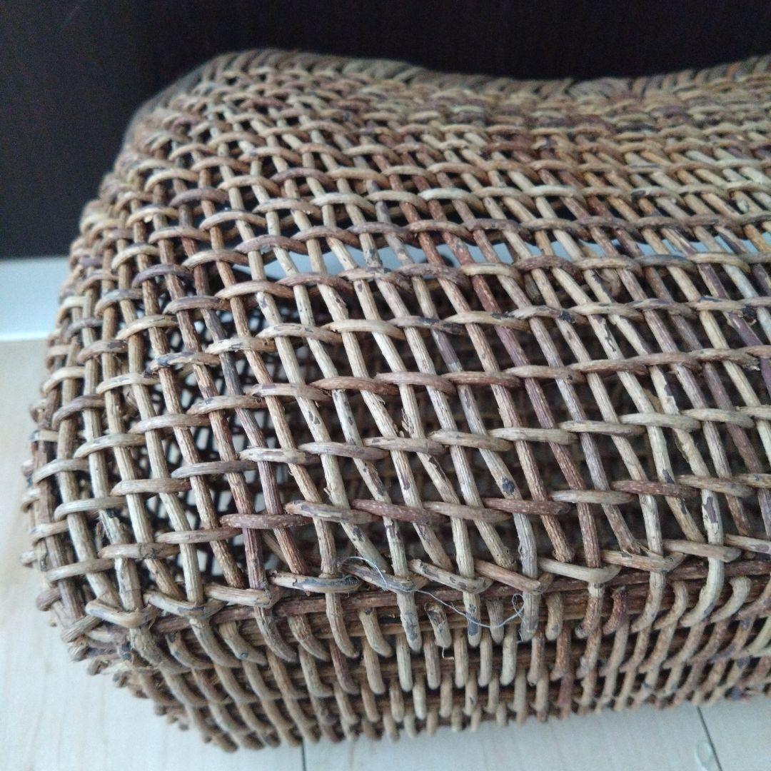 古民具 古道具 山のつる 手編み 飴色 あけびかご 籠