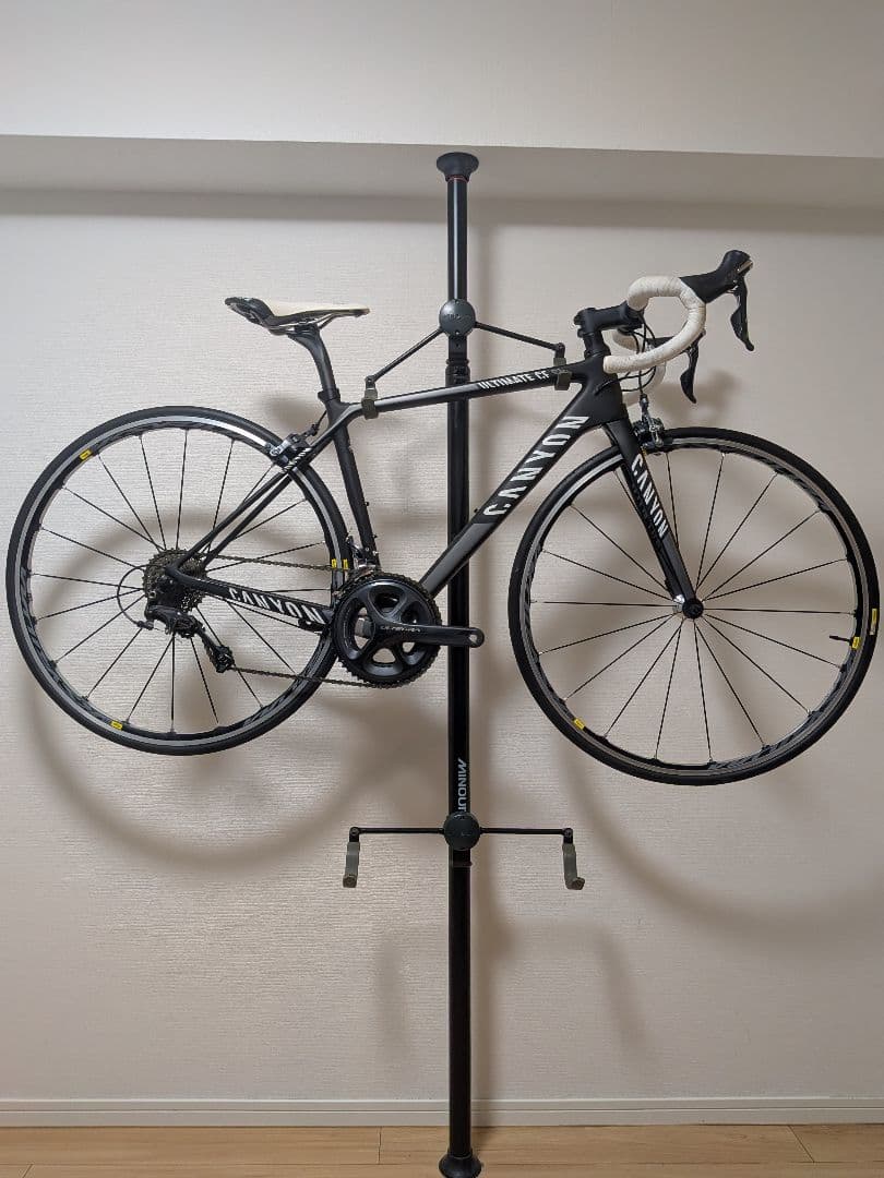 自転車 ディスプレイスタンド 突っ張り棒 高さ調整可