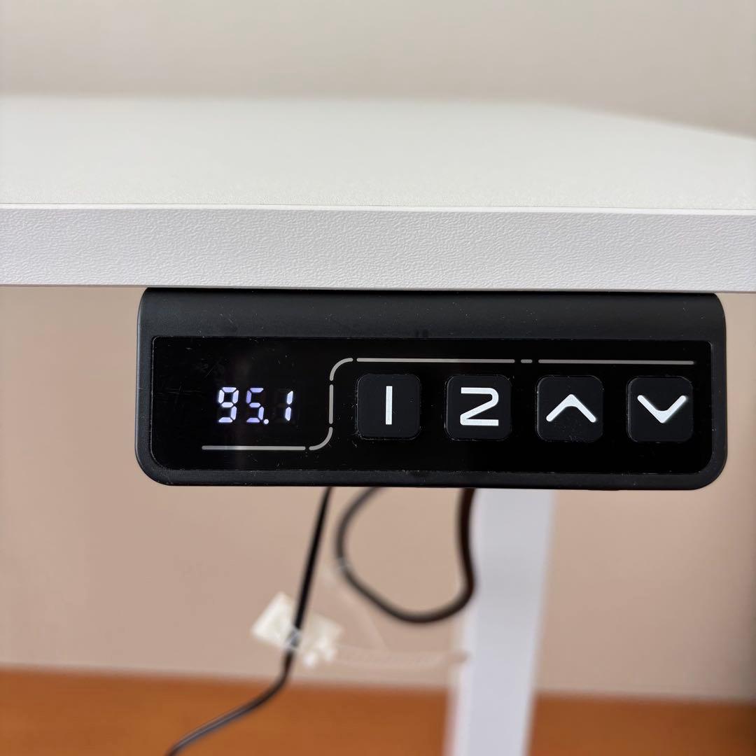 SALE中 電動昇降デスク 白 幅100 奥行60cm 匿名配送 73-118