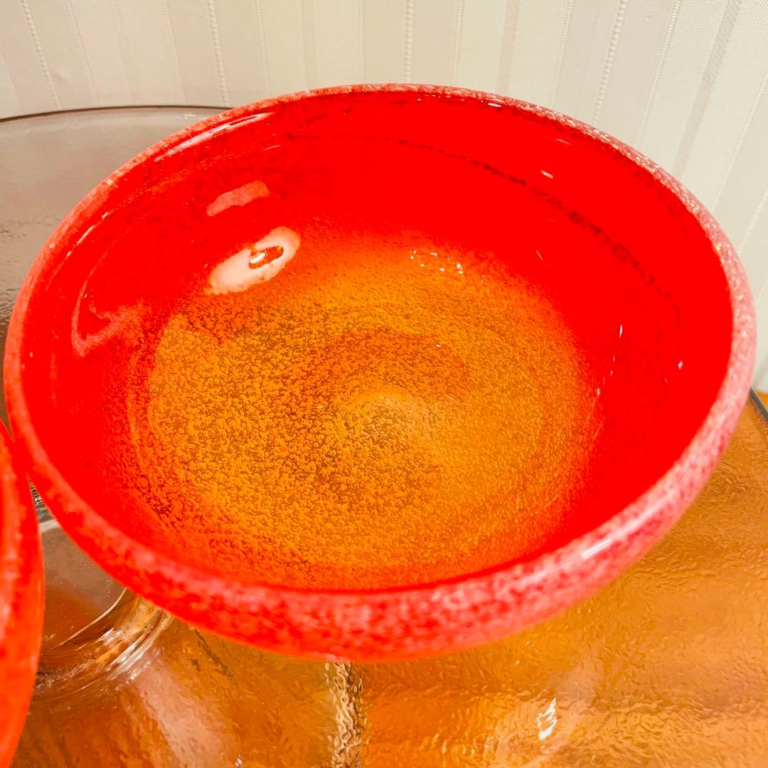 ✨新品未使用✨硝子工芸品 琉球ビードロ硝子 ボウル皿 ペアセット