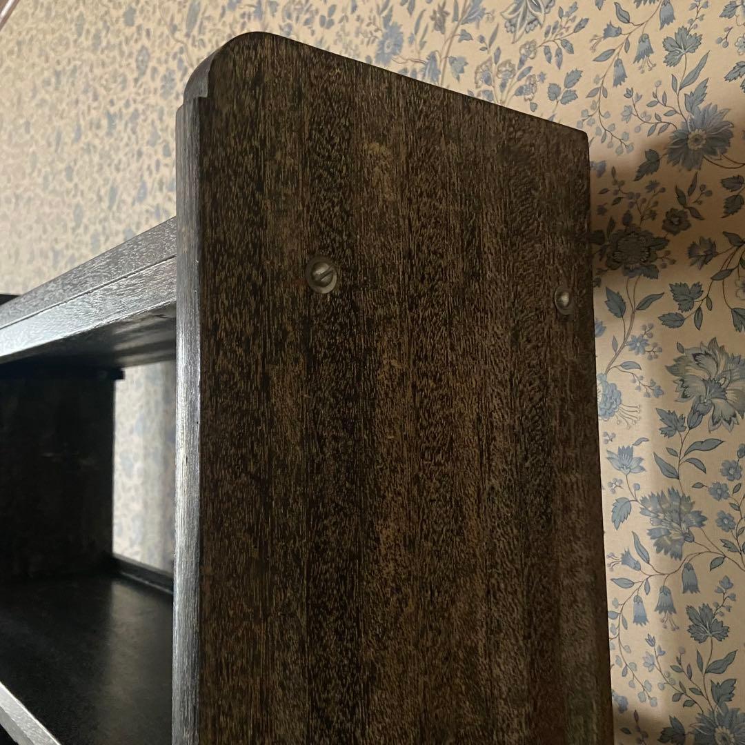 ビンテージ　木製本棚　オープンラック　シンプルブラック　6段　古い家具