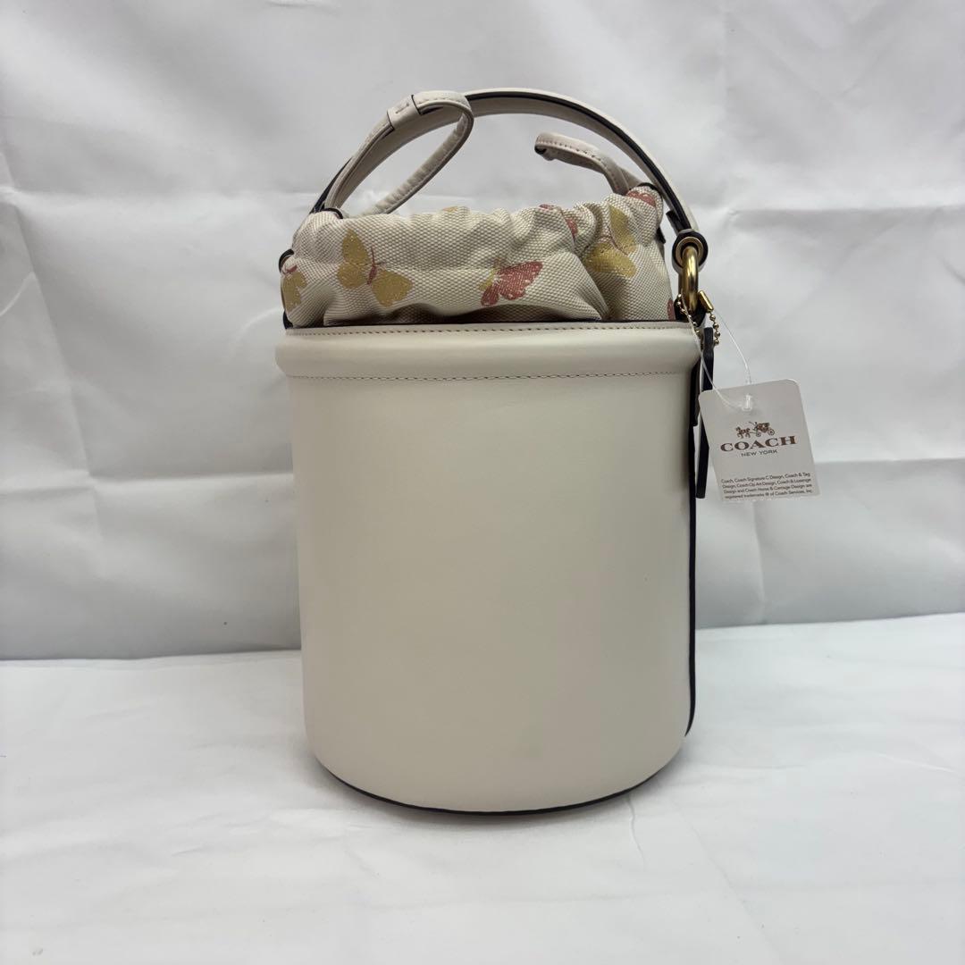 COACH コーチ ホワイト バッグ ドローストリングバケットバッグ レディース