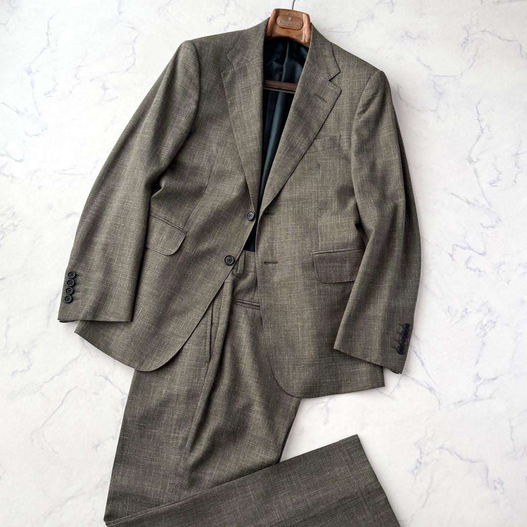 dunhill ダンヒル リネン 混 ジャケット セットアップ スーツ L〜XL