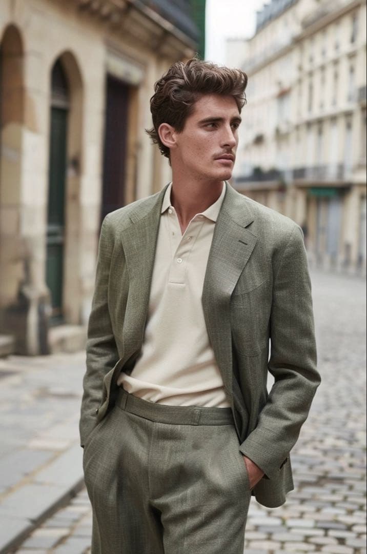 dunhill ダンヒル リネン 混 ジャケット セットアップ スーツ L〜XL