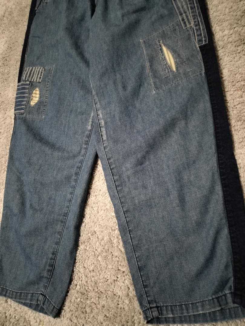 ブルーブルー/再構築ワイドテーパードデニムパンツ/インディゴ染め/SIZE 3