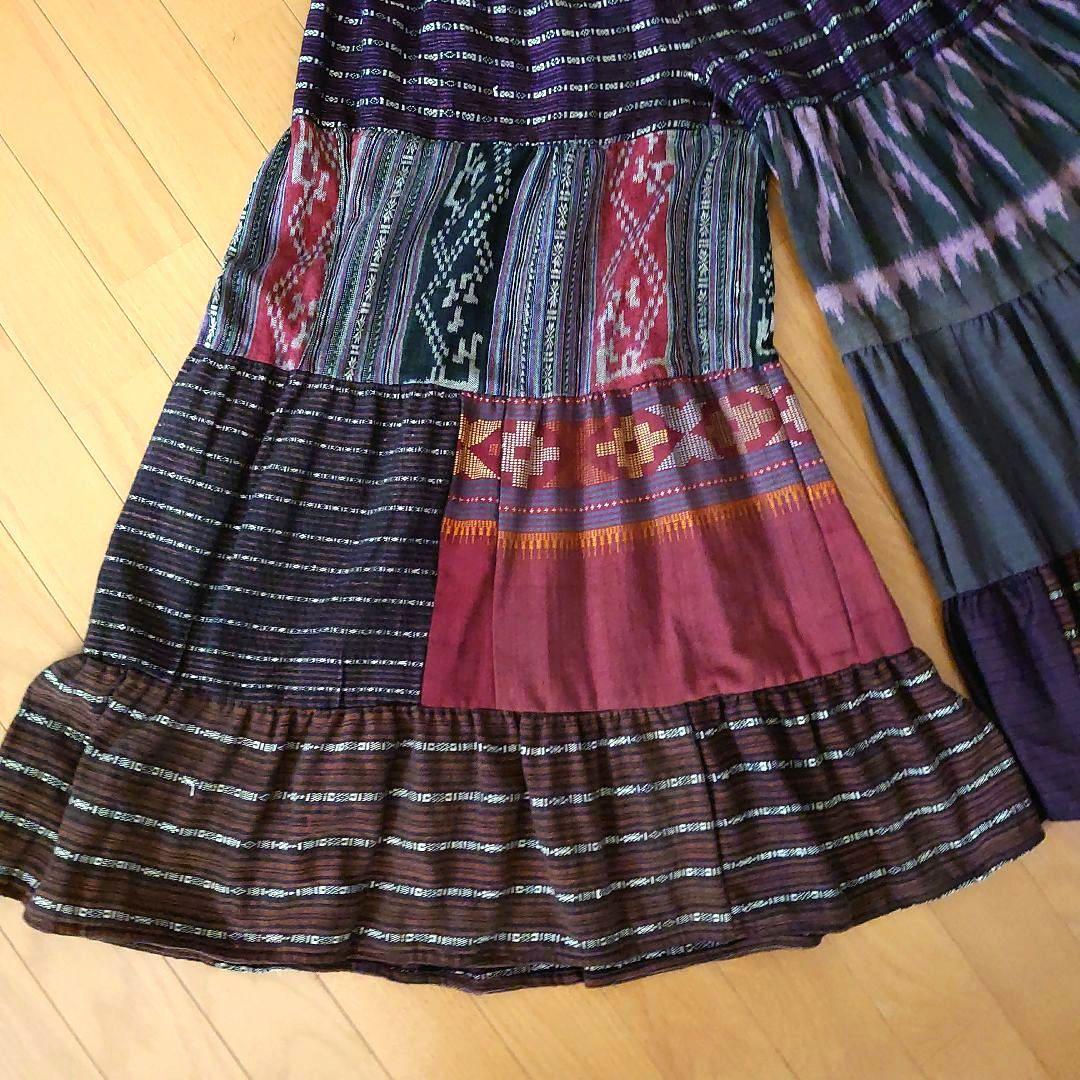 一点もの。古布 エスニック フレアパンツ パッチワーク