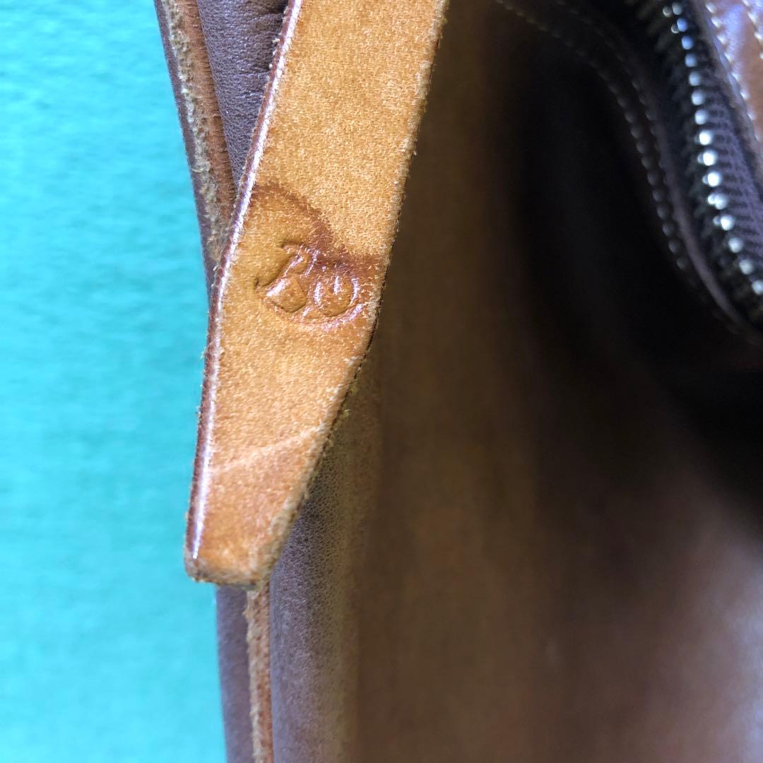 と89●REDMOON レッドムーン レザー巾着ショルダーバッグ 本革 ブラウン