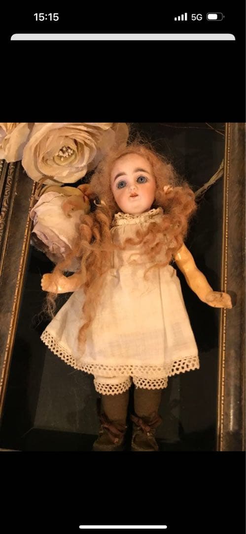 アンマークド、アーリーケストナー アンティークビスクドール ストローハット付き