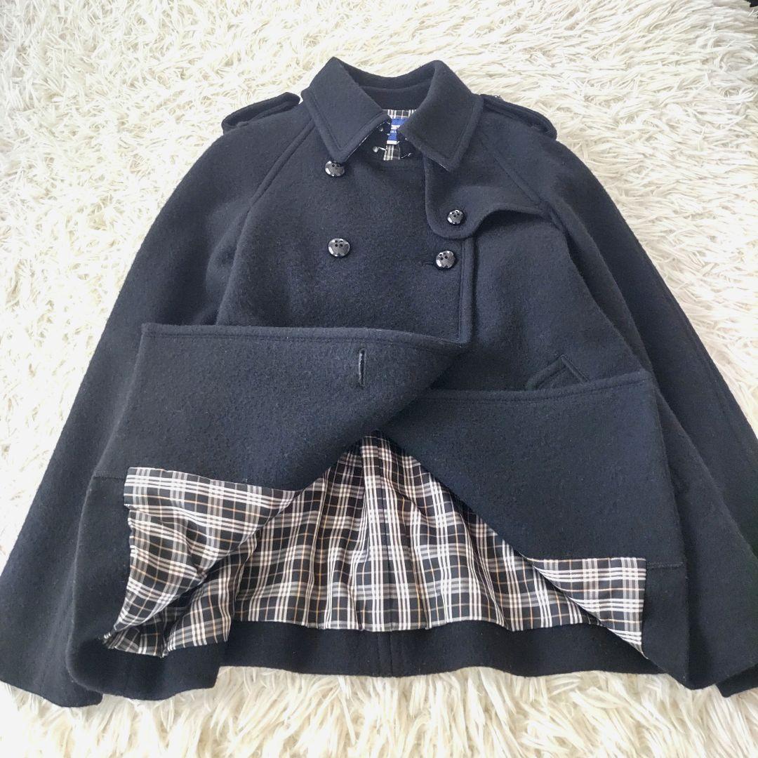 バーバリーブルーレーベル ウールコート ピーコート ノバチェック