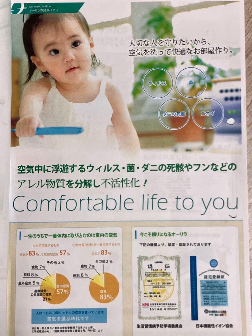 イオンメディック オーリラ 50畳用 マイナスイオン2000万個/㎤放出 美品！