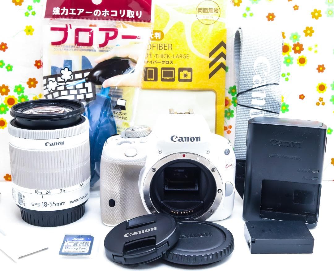 美品 Canon kiss x7☆希少ホワイト☆スマホに転送☆高性能レンズ！