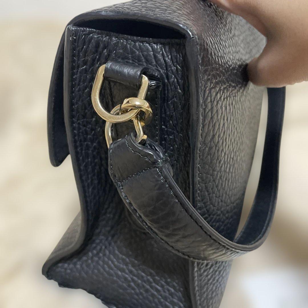 美品 FURLA フルラ ショルダーバッグ ブラック ゴールド金具 正規品