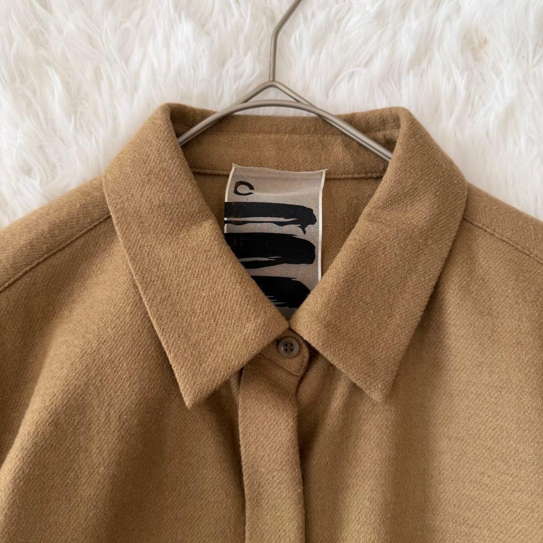 【美品】Chaos ツイルジャージーオーバーサイズシャツ　ブラック ウール