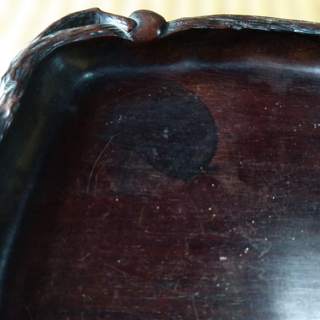 古道具 アンティーク 　木製　お盆　　くり抜き盆　天然木　骨董