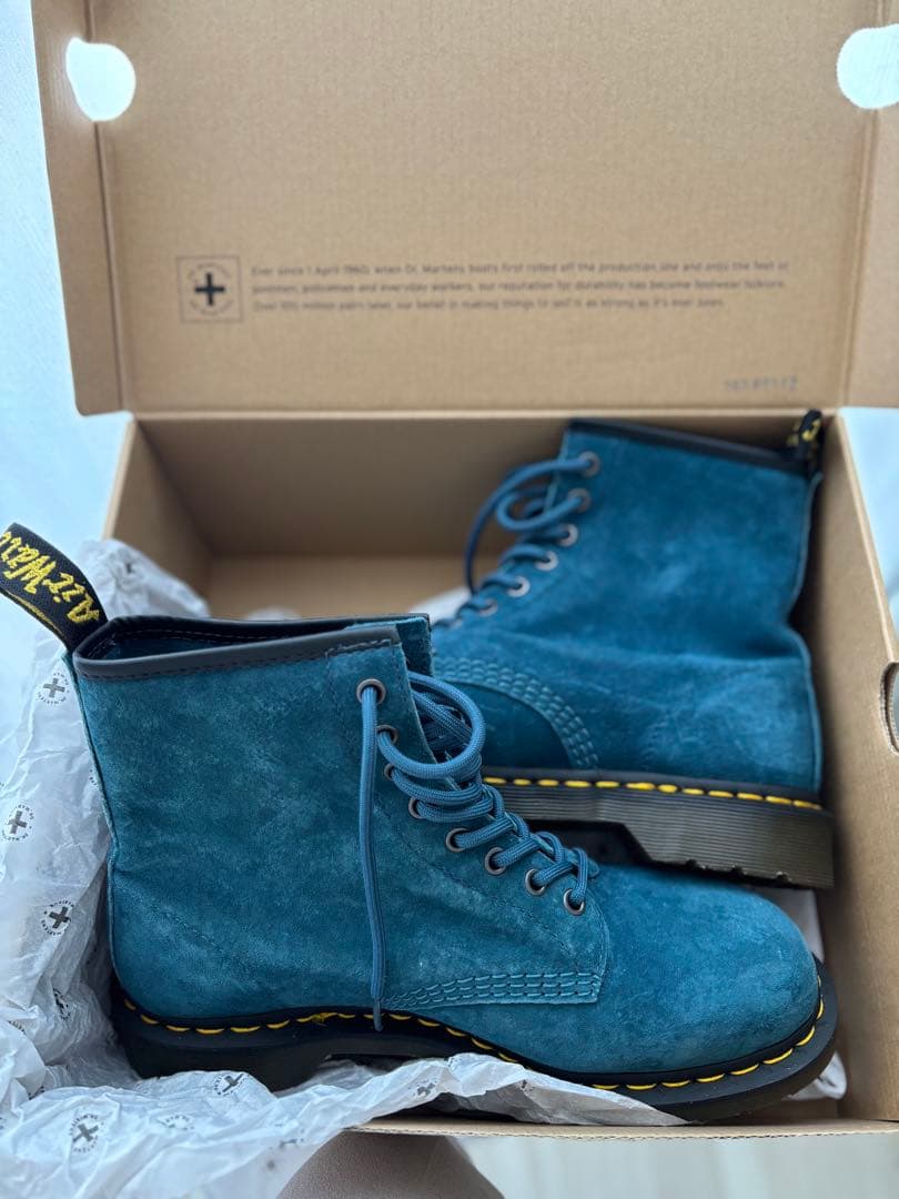 青いドクターマーチンスタイルブーツ UK 8