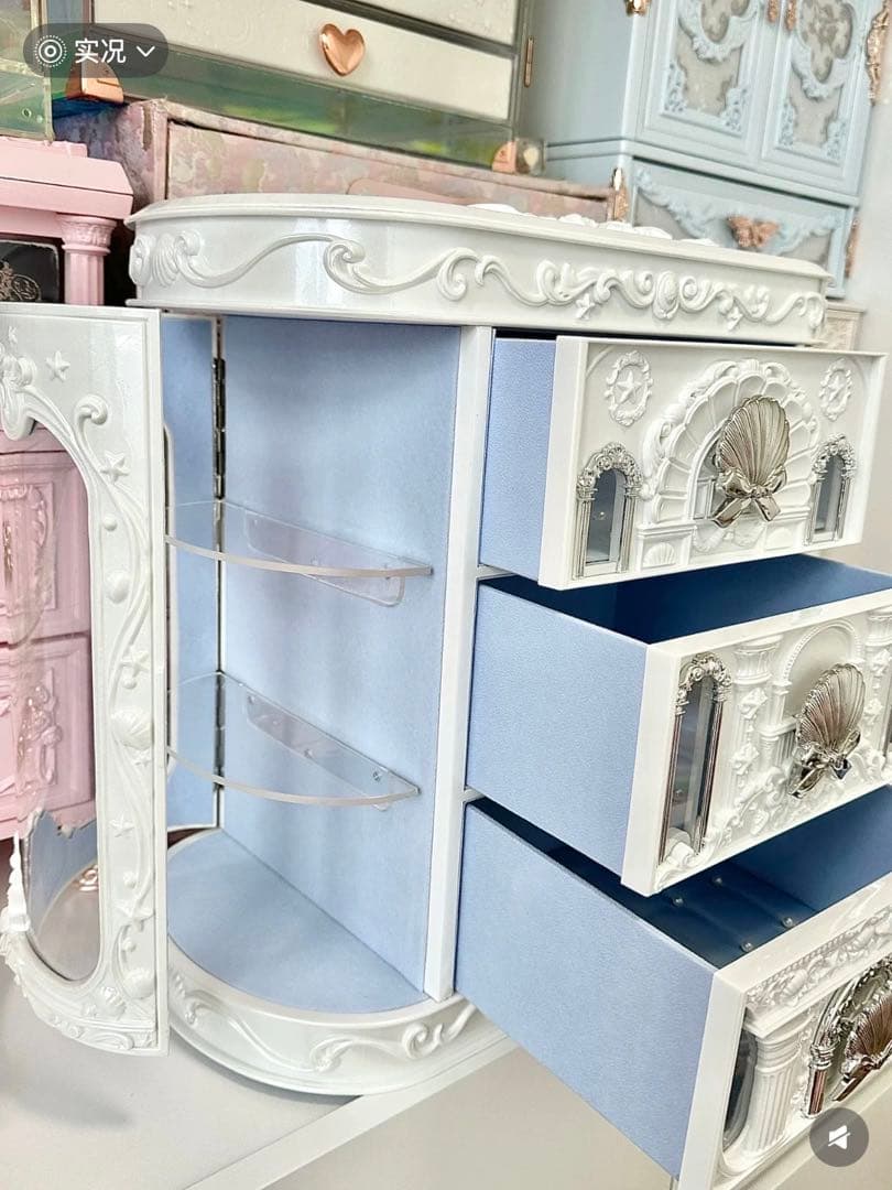 (新品未使用)FrowerKnows シェルズジュエル 収納ボックス＋パフ2点