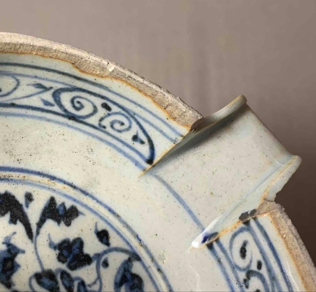 中国 染付花の絵片口　f2250905