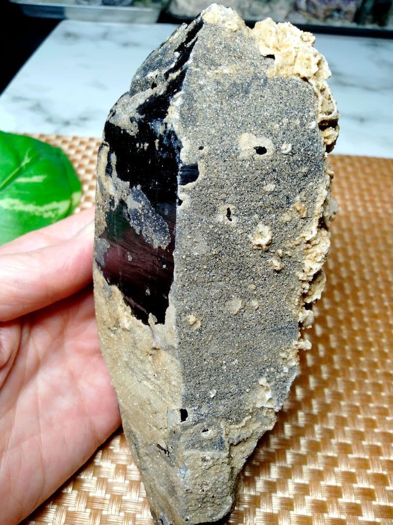 【純天然】★バーコード★★魔除け・厄除け★ 521ｇモリオン 黒水晶 原石