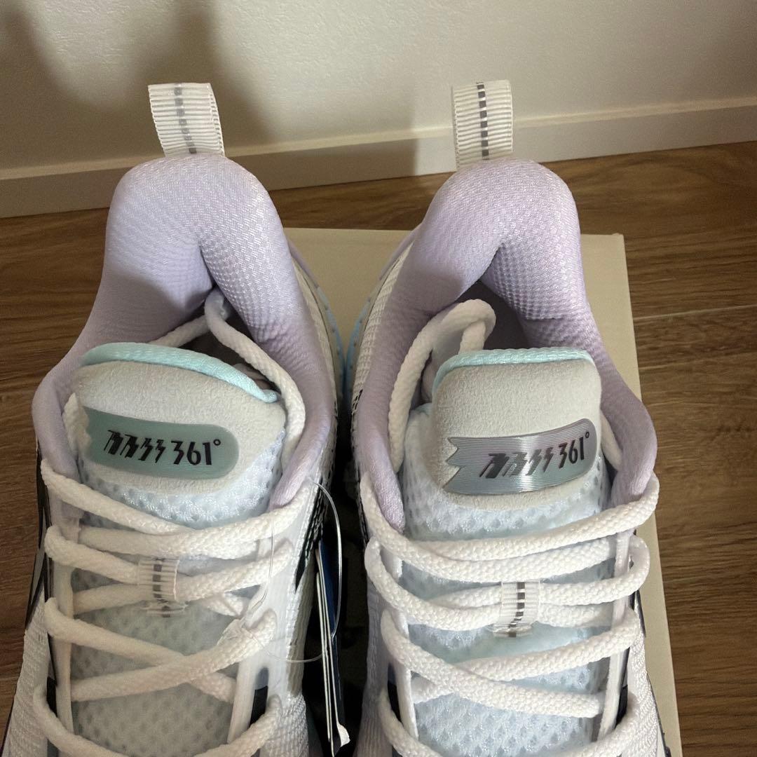 新品✨361°バスケシューズ25cm 白/青 箱付