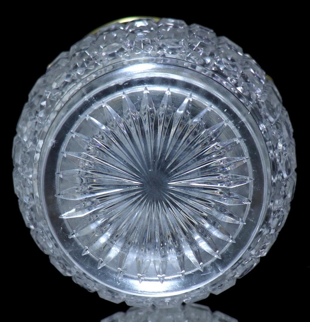 オールド・バカラ 1890年頃 ブロンズ装飾 切子 蓋付クリスタル器 ディアマン
