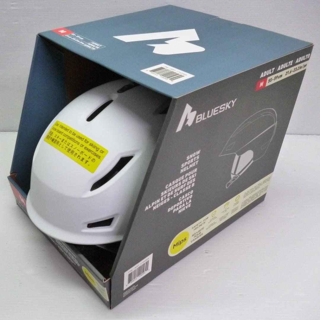 ブルースカイ 大人用スノーヘルメット MIPS搭載 ホワイト Mサイズ