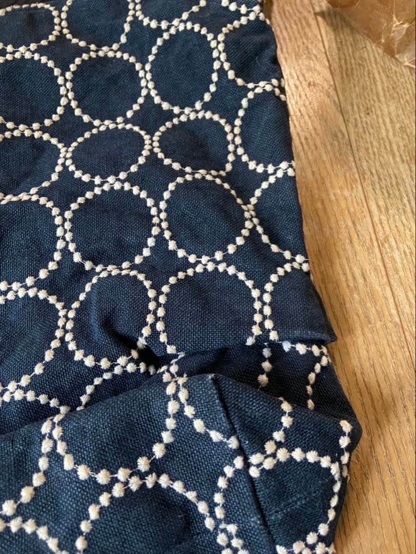 mina perhonen タンバリン　ボディバッグ大　定番　麻ネイビー