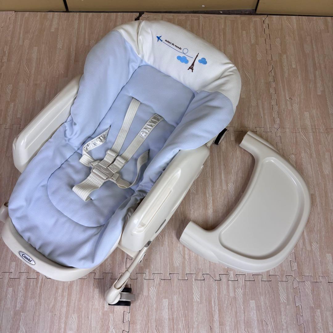 極上クリーニング済　☆美品☆　コンビ　ハイローベッド＆チェア　ネムリラ　ブルー