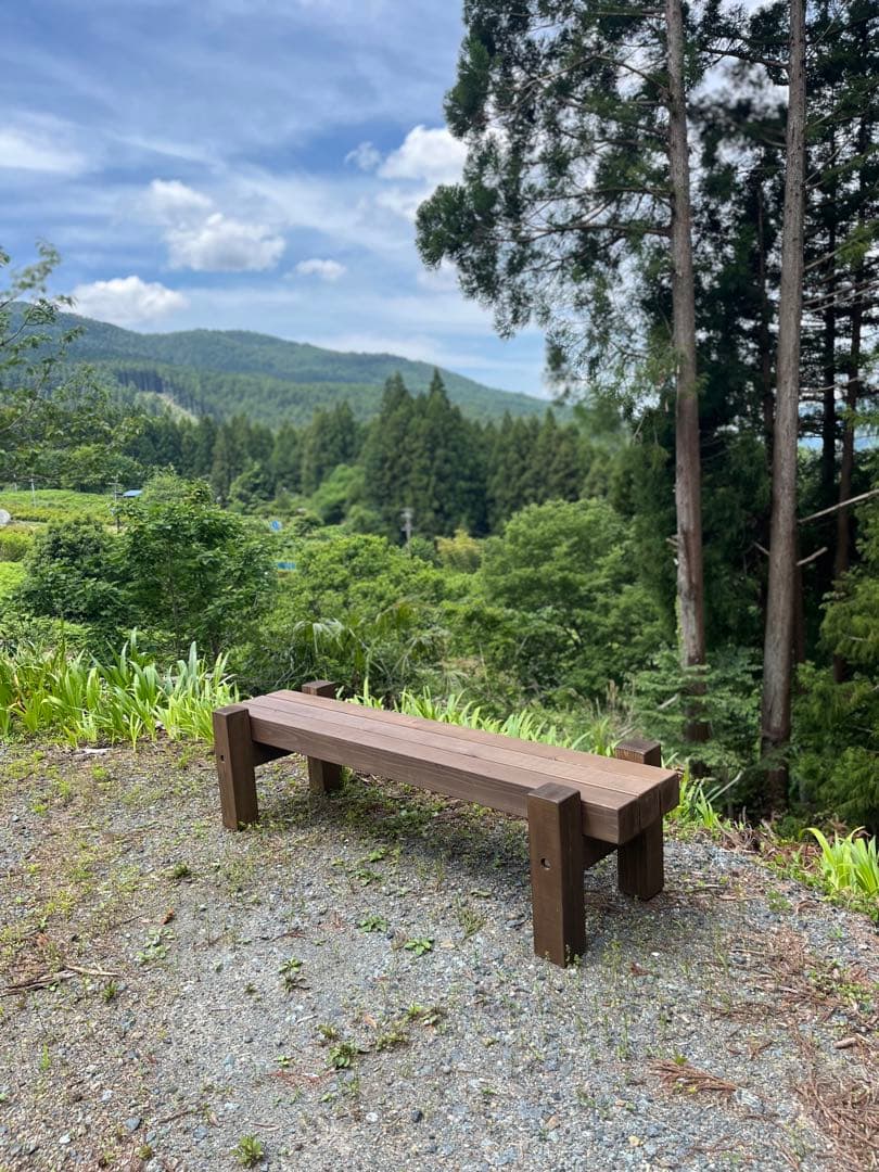 どっしり無垢の140cmフラワーガーデンベンチ 庭 木製